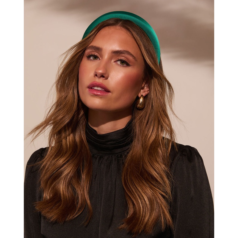 Celia Satin Headband Green O/S
