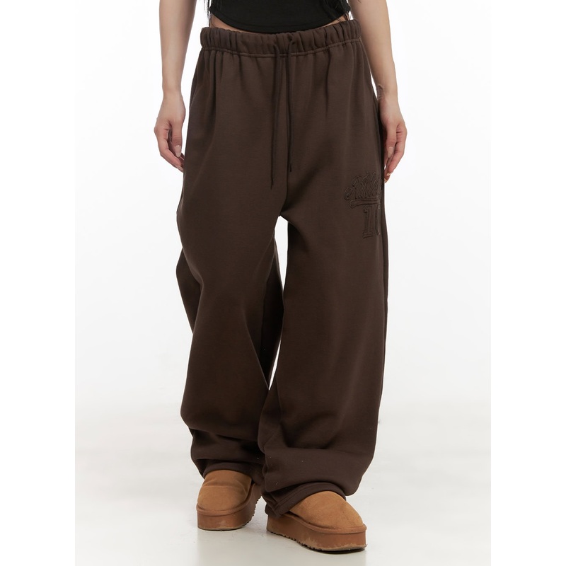 Comfy Patch Wide-Fit Sweatpants CD404 Brown M/L