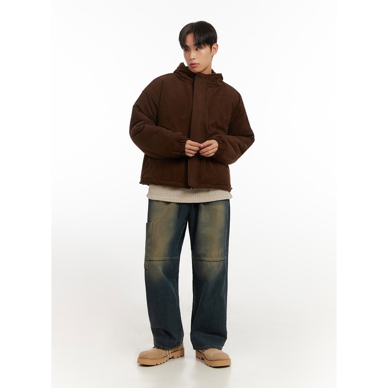 Men’s Pocket Detail Wide-Leg Jeans ID406 Dark blue M/L