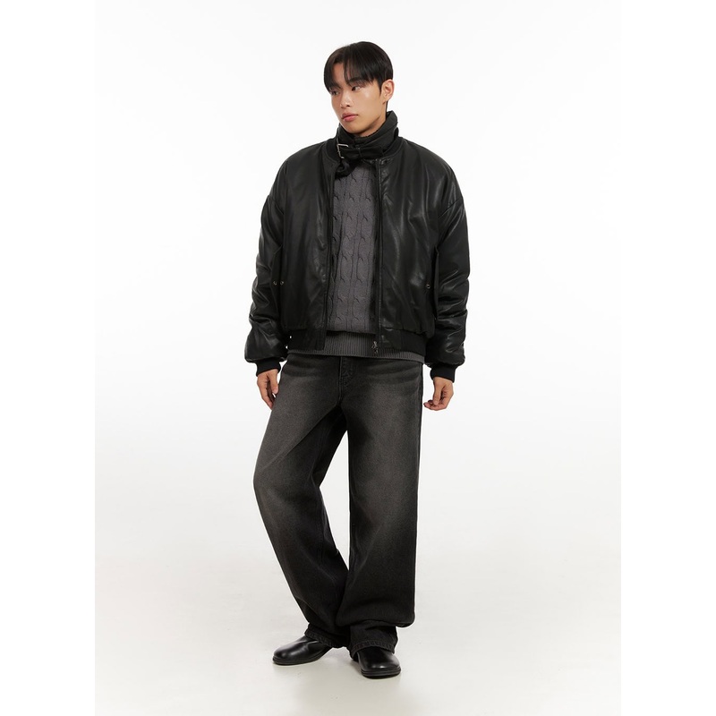 Men’s Washed Relaxed-Fit Jeans ID406 Black S