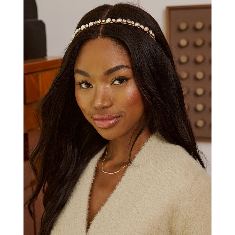 Sirena Embellished Headband Gold O/S