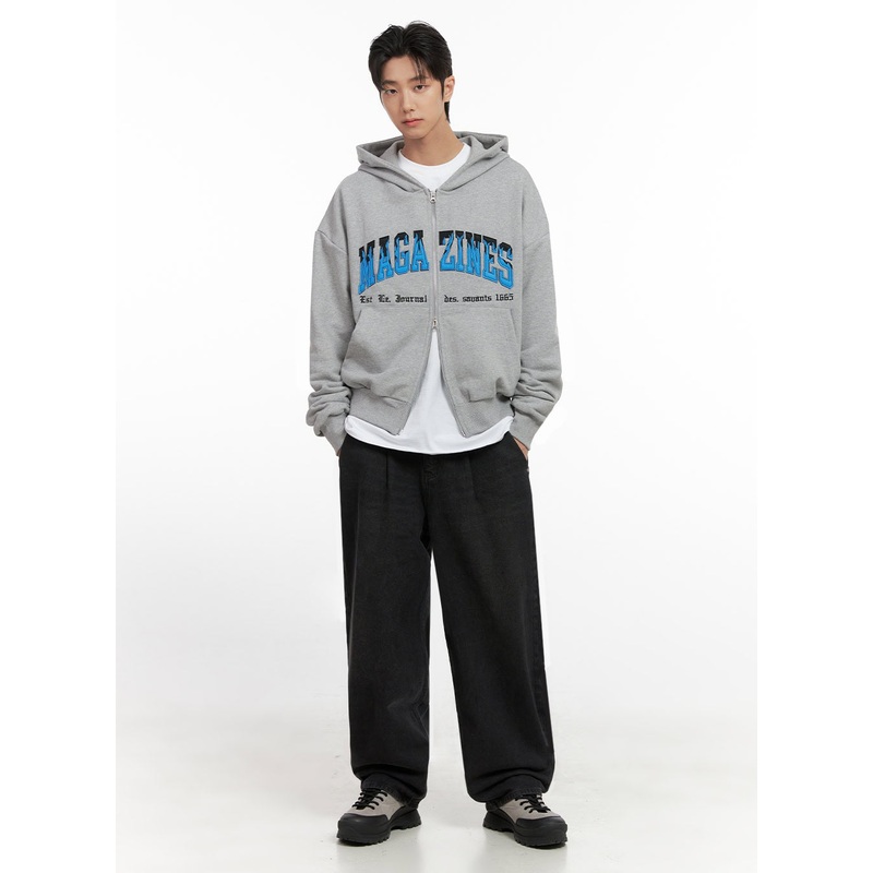 Men’s Pintuck Washed Denim Jeans ID406 Black M