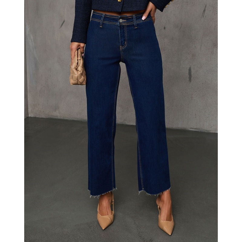 Close Encounter Super Stretch High Rise Wide Leg Denim Dark Wash 24