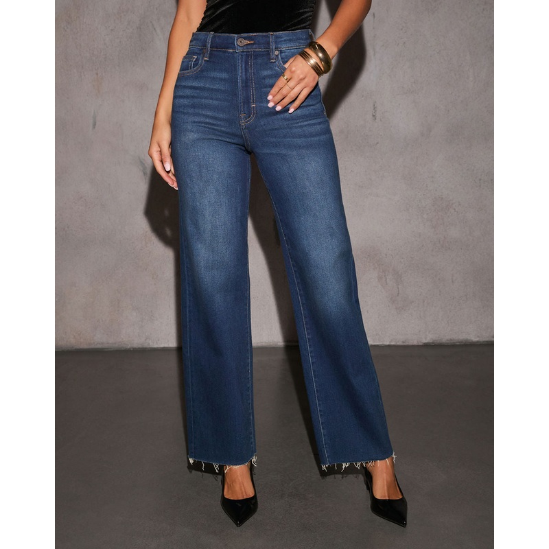 Jillianna High Rise Wide Leg Jeans Dark Wash 24