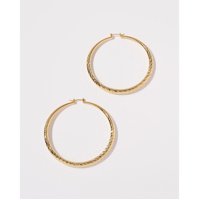 Juliana Faceted Hoops Gold O/S