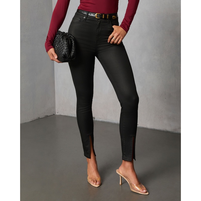 Kourtney Super Stretch High Rise Coated Jeans Black 24