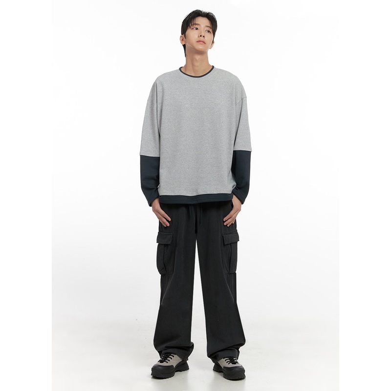 Men’s Cargo Cotton Pants (Dark gray) ID413 Dark gray M