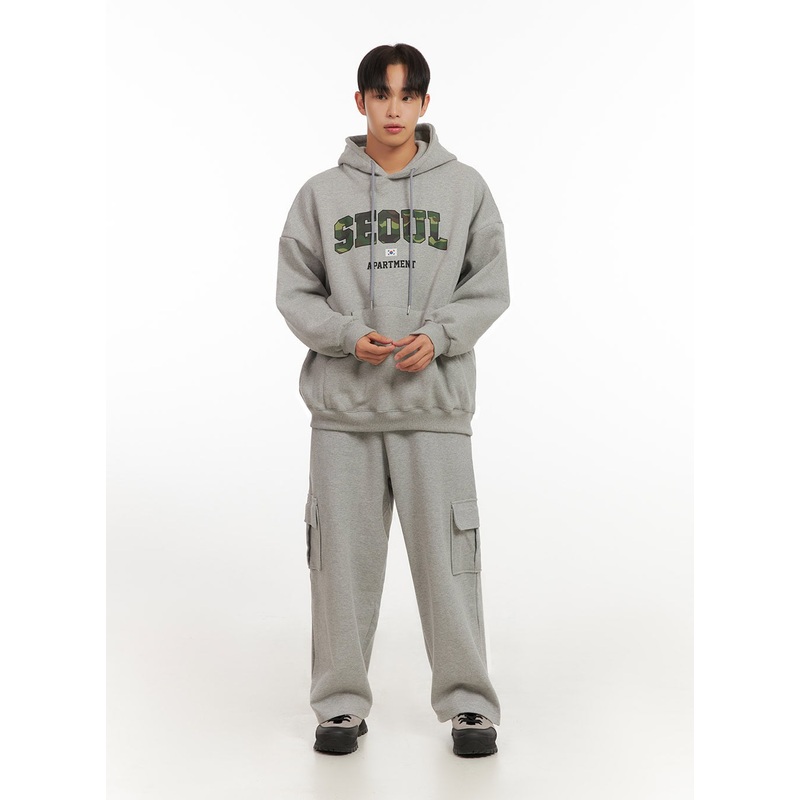 Men’s Wide Fit Cotton Sweatpants ID413 Gray M