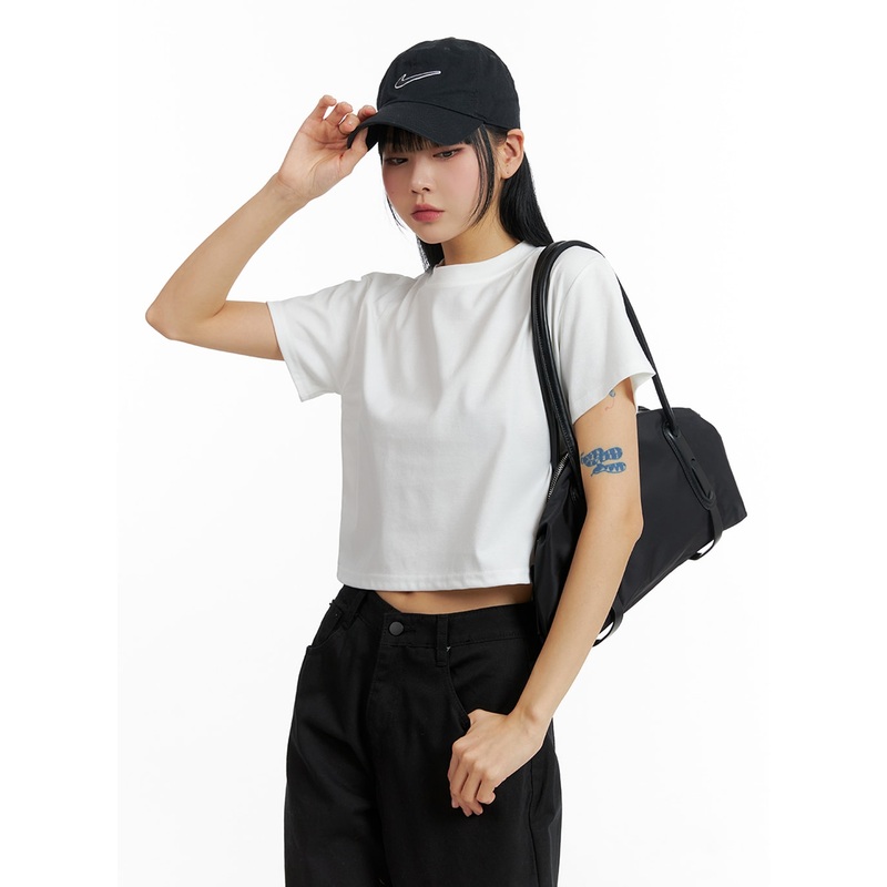 Basic Crop Tee IF402 White S/M