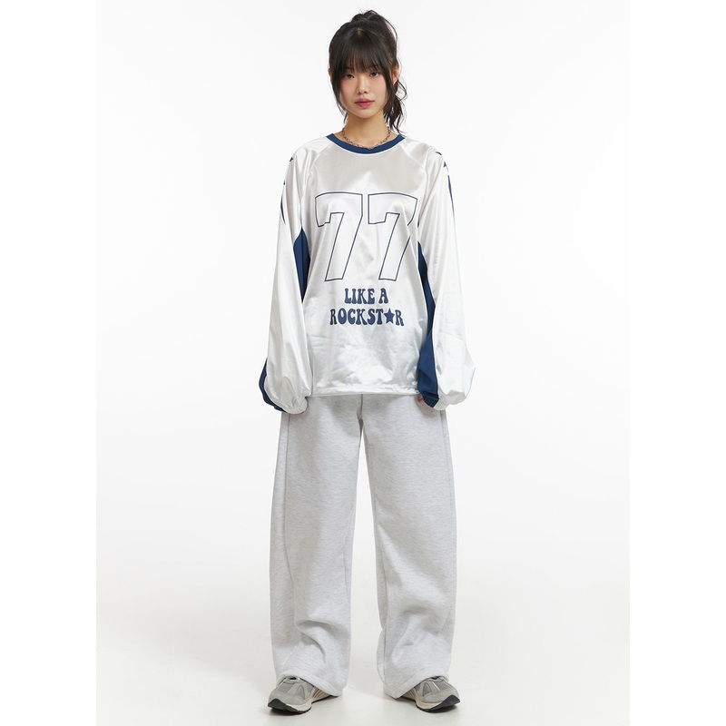 Basic Wide Fit Sweatpants (UNISEX) CJ412 Light gray M/L