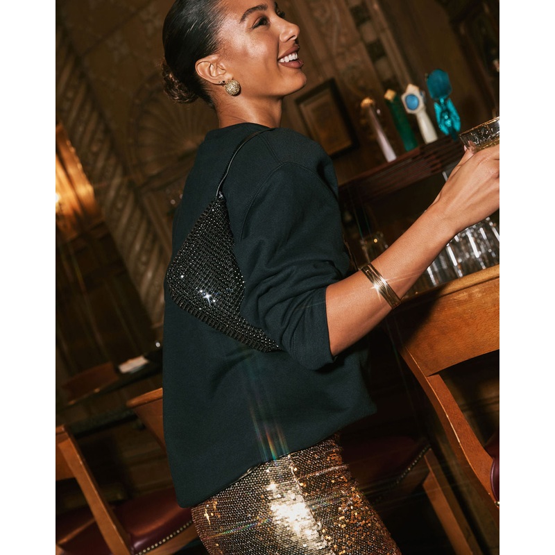 Emerson Diamante Shoulder Bag Black O/S