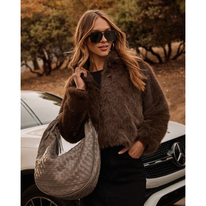 Alania Woven Leather Tote Grey O/S