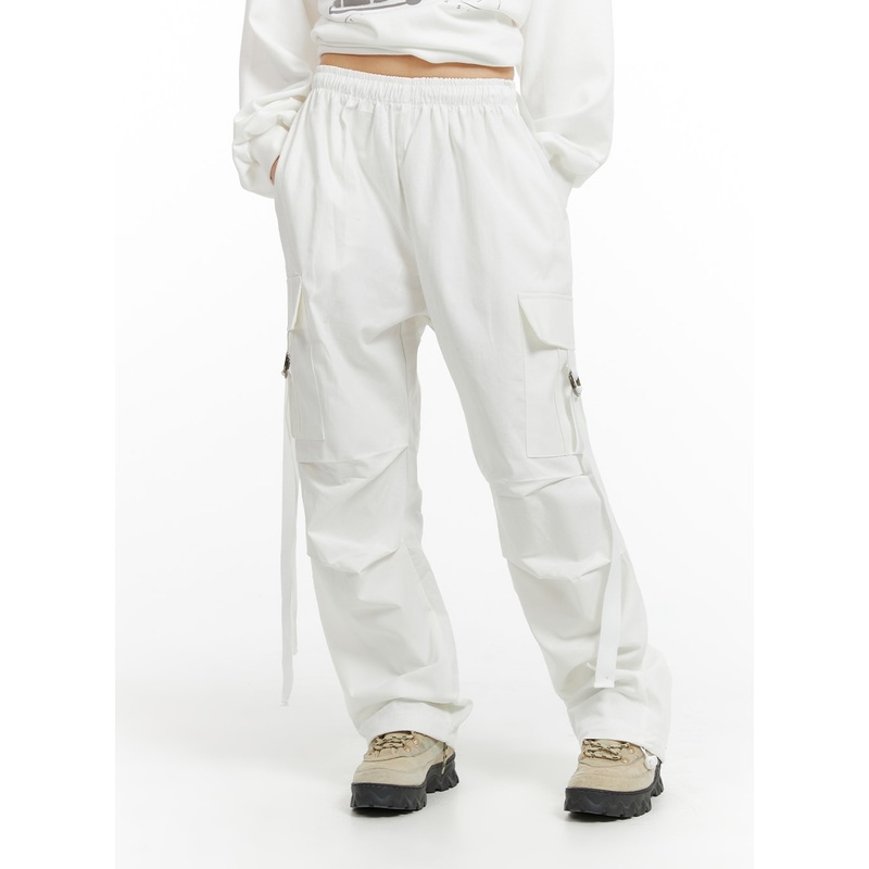Cargo Wide Pants (UNISEX) CF423 White M