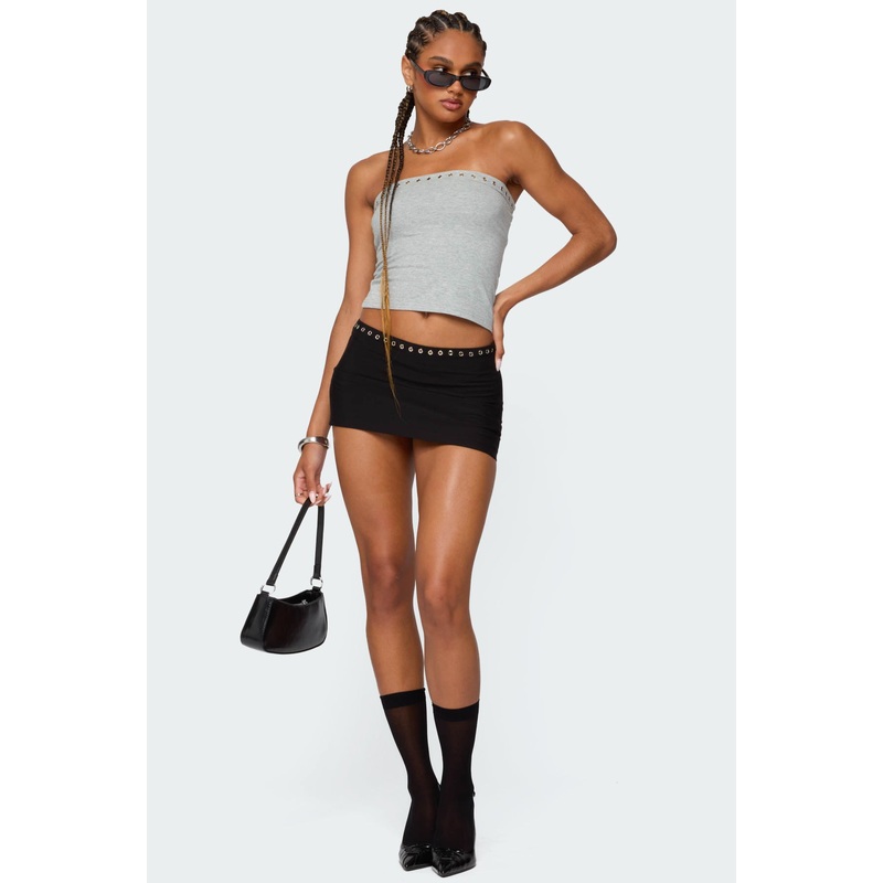 Jaxie Grommet Mini Skort BLACK XS