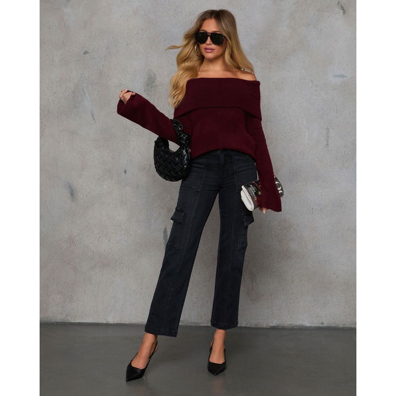 Dalton Super Stretch Straight Leg Cargo Jeans Black 24