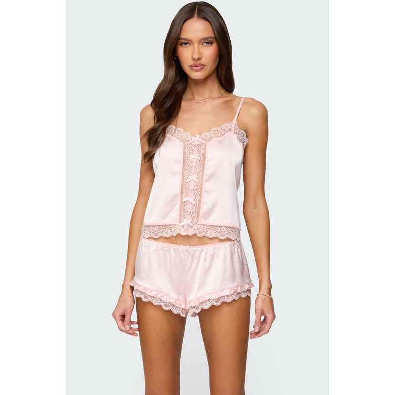 Clair Lacey Satin Effect Tank Top LIGHT PINK XS