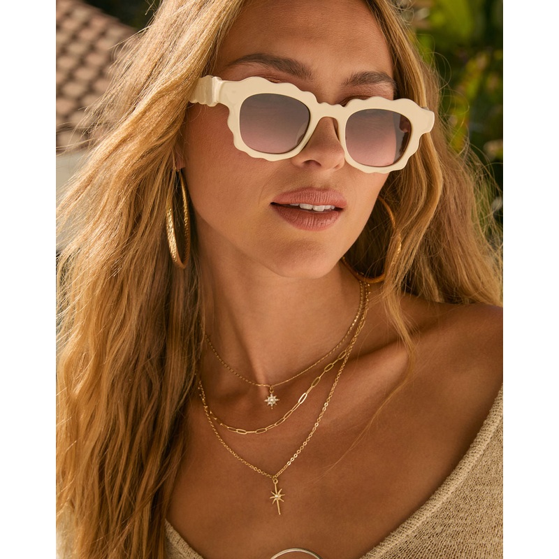 Brixton Scallop Trim Sunglasses Ivory O/S