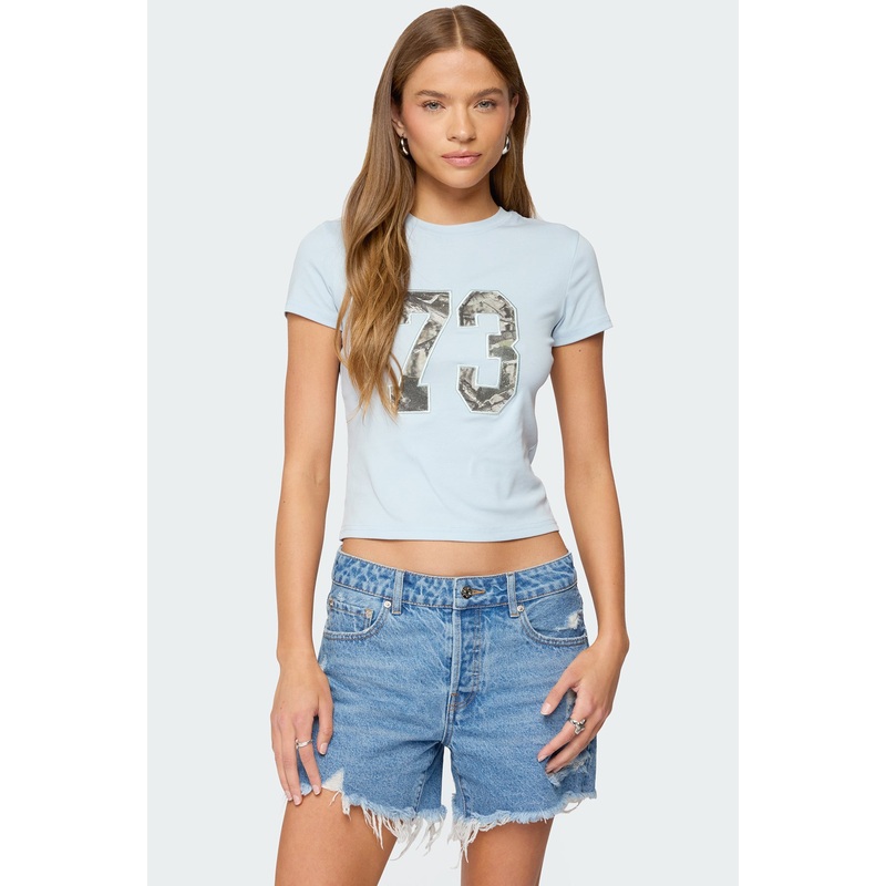 Camo 73 T Shirt LIGHT BLUE XS