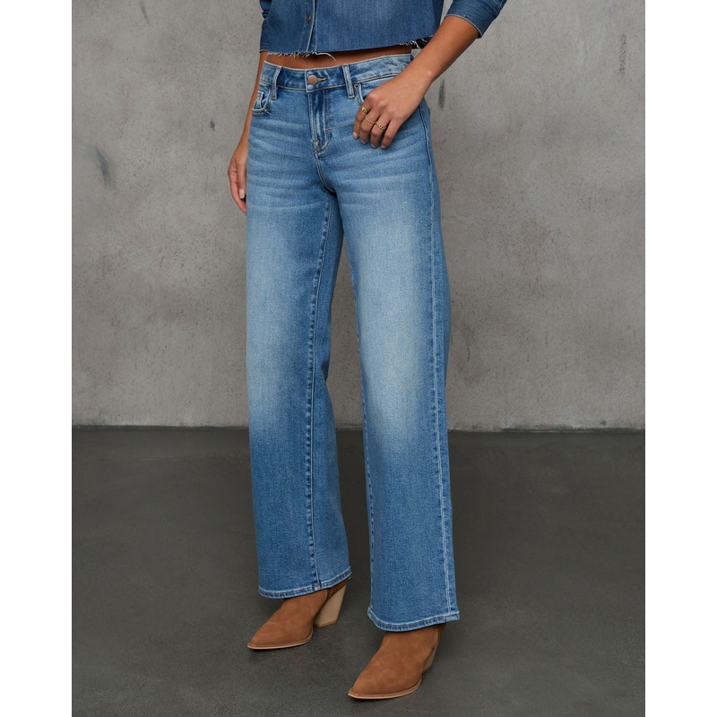 Tisla Super Stretch Straight Leg Relaxed Jeans Medium Blue 24