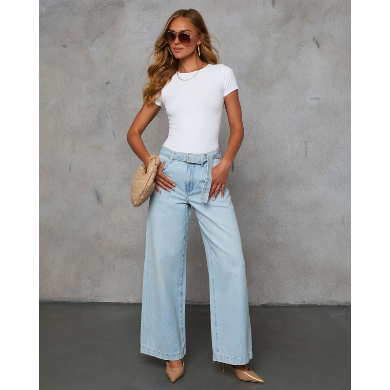 Wild Breeze Rigid High Rise Wide Leg Jeans Light Blue 24