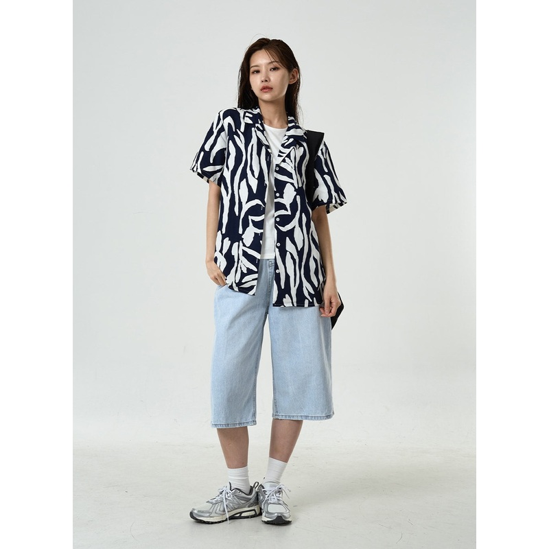 Basic Long Denim Shorts CU7 Light Blue S