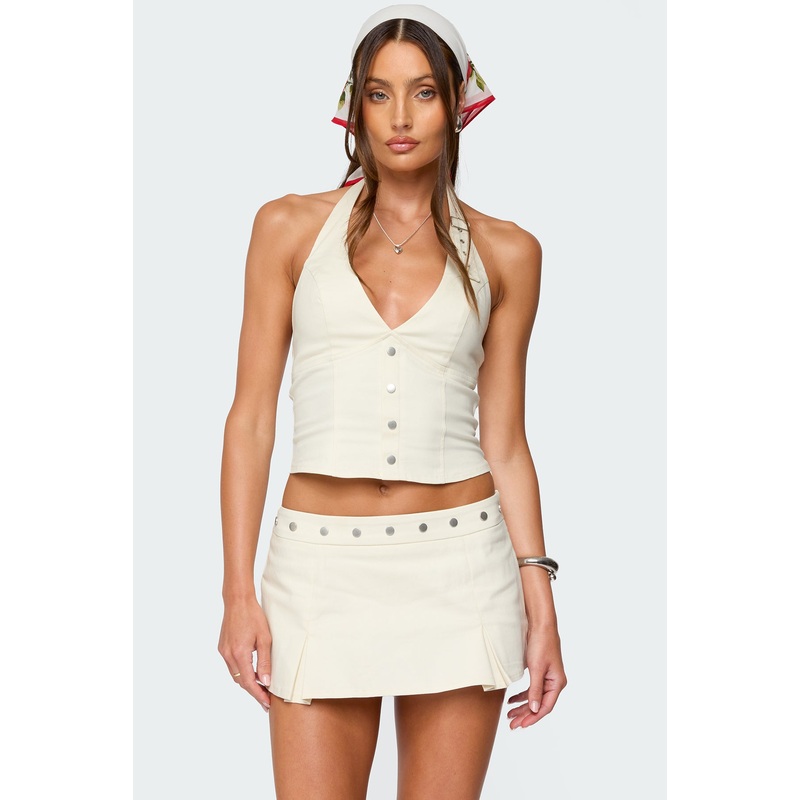 Keli Buckle Halter Top CREAM XS