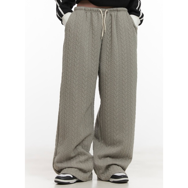 Stylish Quilted Wide-Leg Pants CD416 Dark green M/L