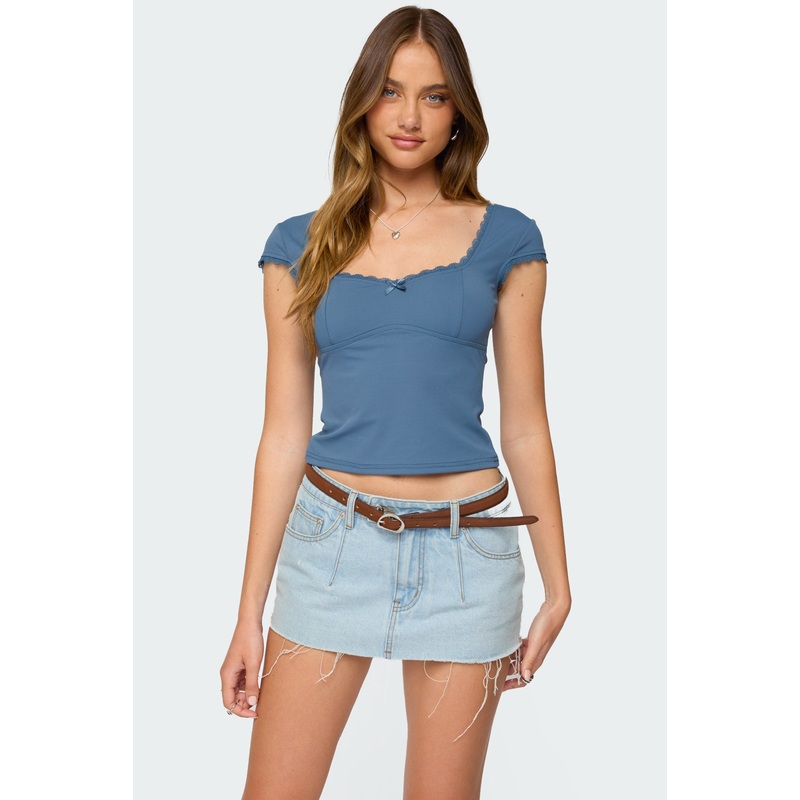 Adela Square Neck Top BLUE XS