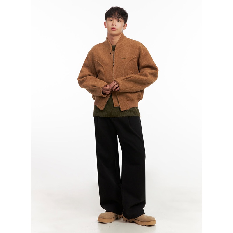 Men’s Straight-Leg Solid Pintuck Pants ID427 Black 1XS