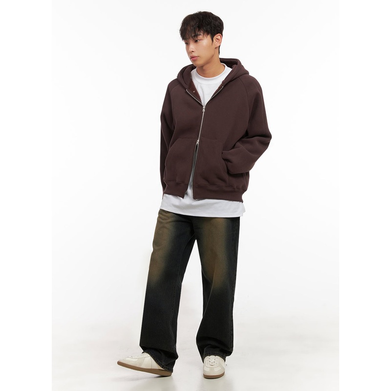 Men’s Washed Vintage Wide-Fit Denim Jeans ID427 Dark blue S