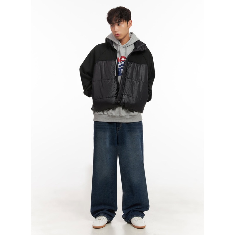 Men’s Wide-Fit Denim Jeans ID427 Dark blue S