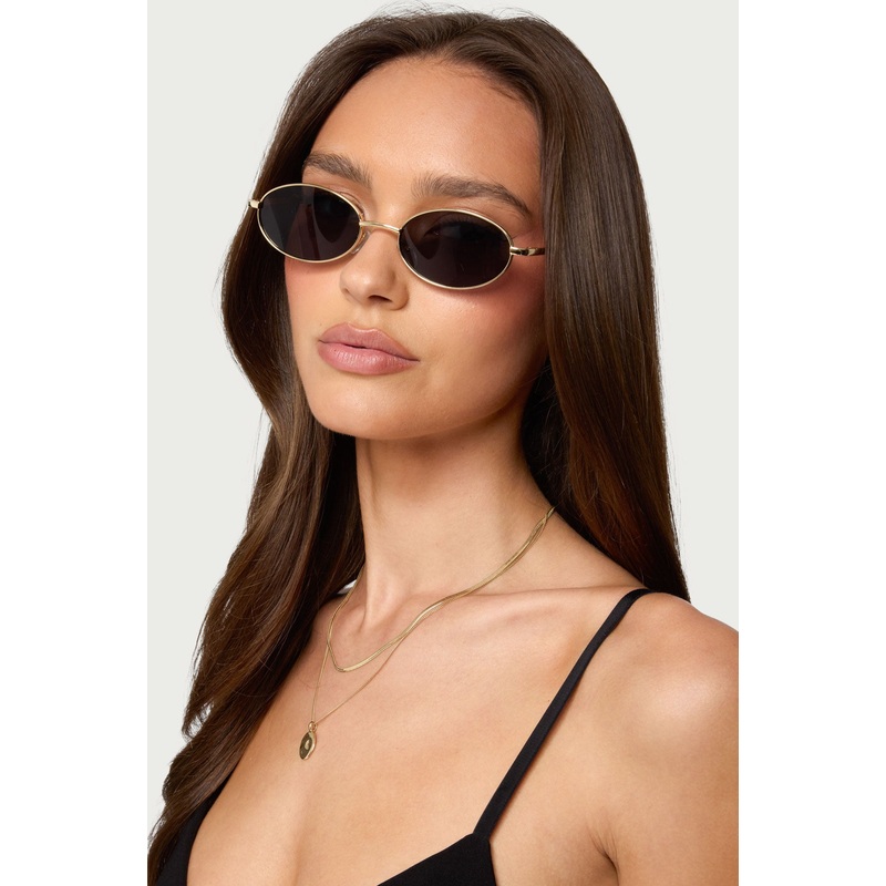Naomie Oval Metal Sunglasses GOLD OS