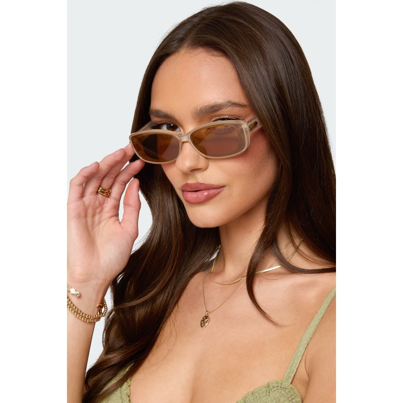 Posie Rectangle Sunglasses NUDE OS