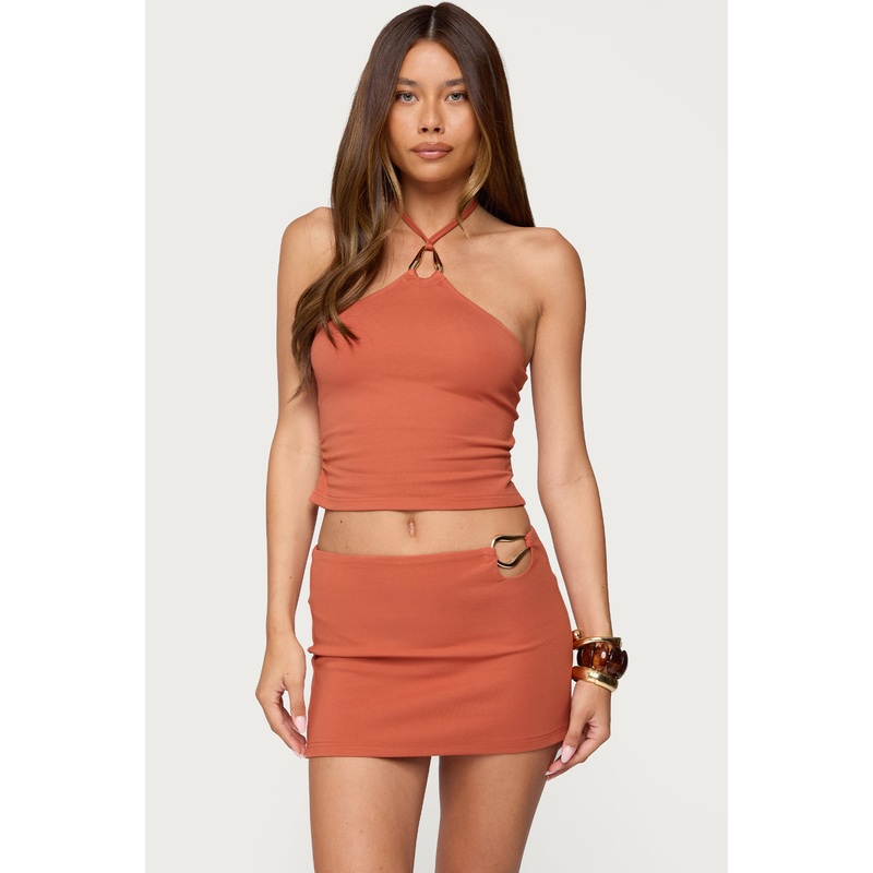 Elmer Abstract Ring Halter Top HAMRA XS