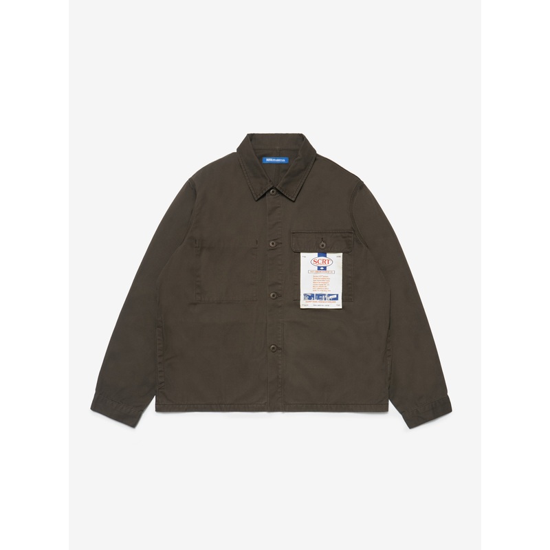 Essentials Big Label Overshirt – Brown XS