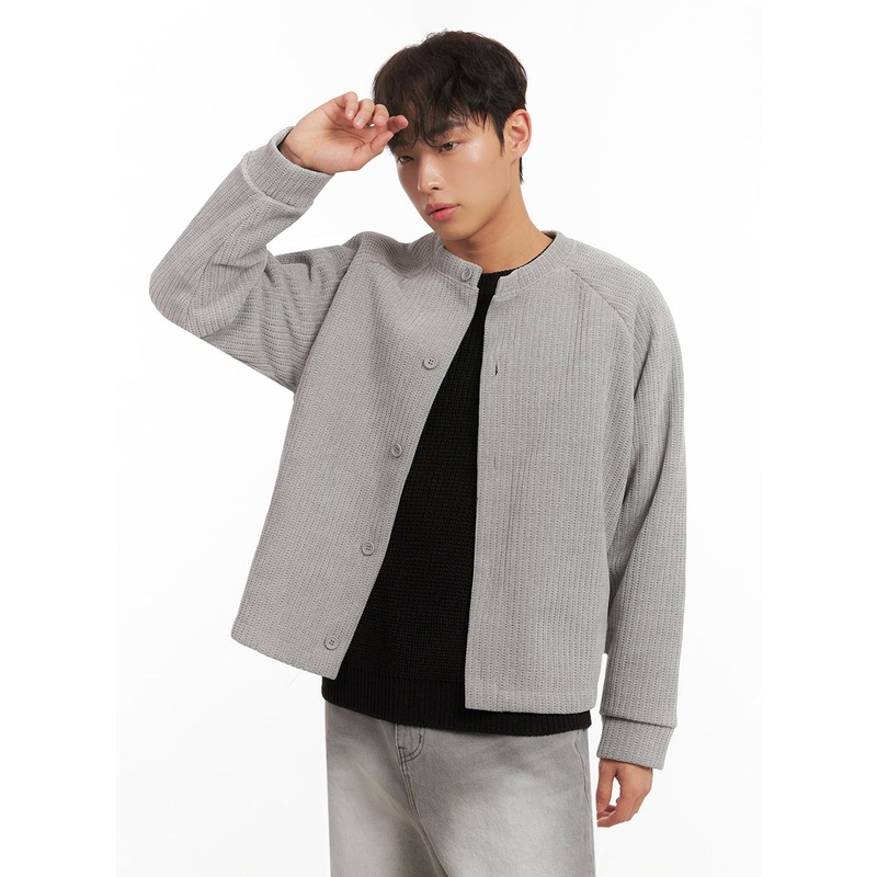 Men’s Buttoned Knit Cardigan ID431 Gray M/L