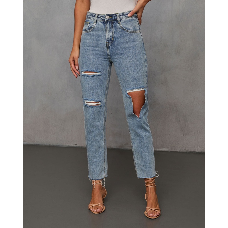 Mila High Rise Distressed Denim Medium Wash 24
