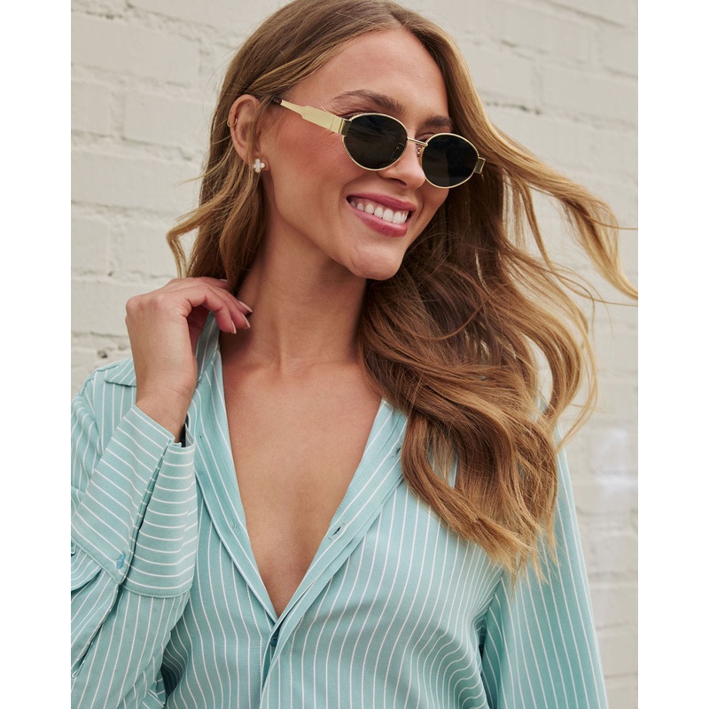 Vanna Round Sunglasses Gold O/S