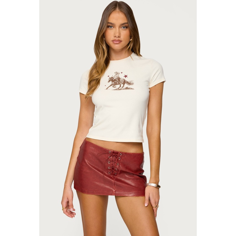 Western Graphic T Shirt CREAM XS