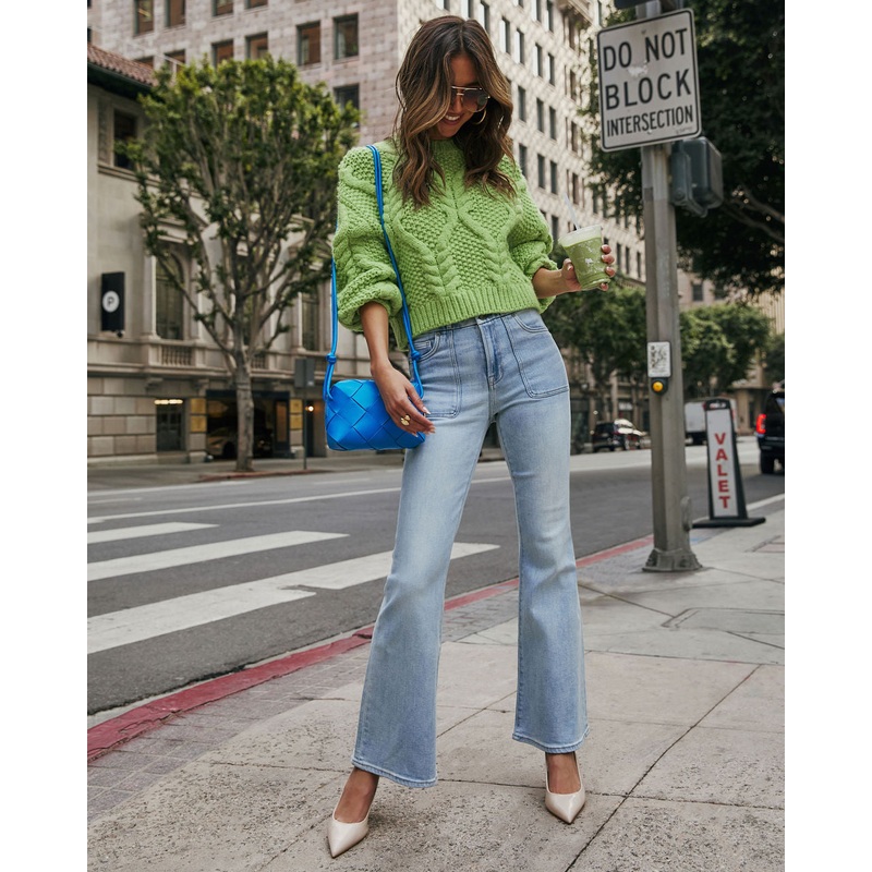 Amelise Super Stretch Flare Jeans Light Blue 24