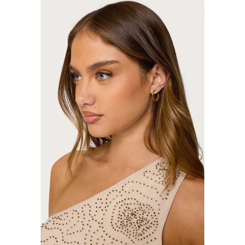 Effortless Abstract Stud Earrings GOLD OS