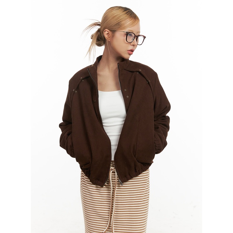 Relaxed-Fit Suede Jacket CJ508 Dark brown S/M