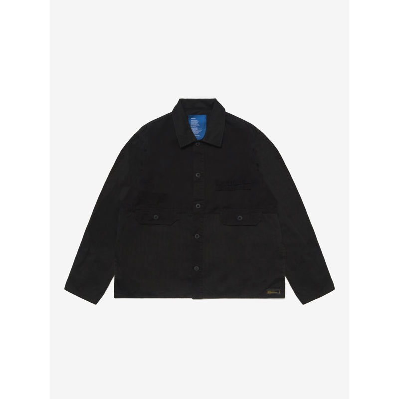 2-Tone Cargo Overshirt – Black XS