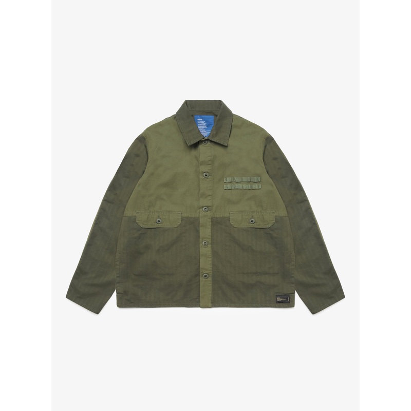 2-Tone Cargo Overshirt – Green XS