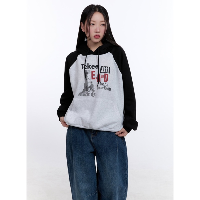 Casual Oversized Graphic Hoodie CJ513 Black M/L