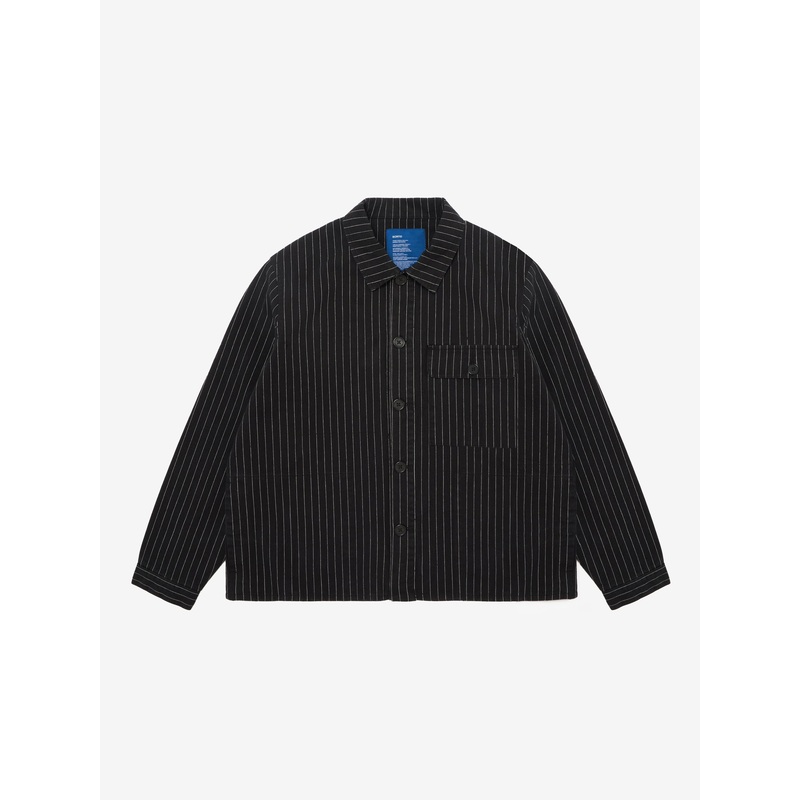 Pinstripe Overshirt – Black XS