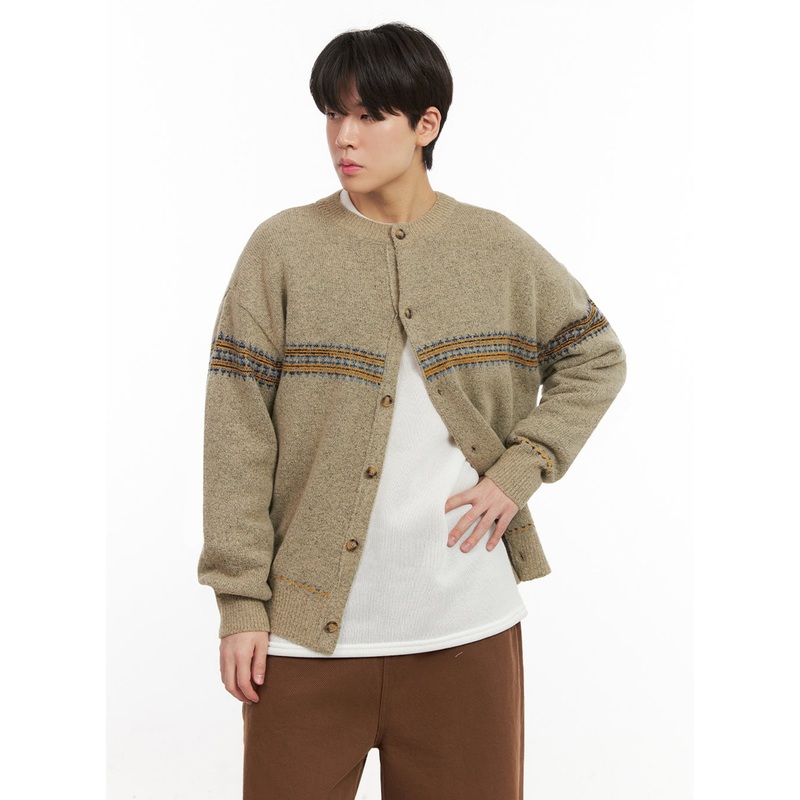 Men’s Nordic Loose-Fit Cardigan IJ517 Beige M/L