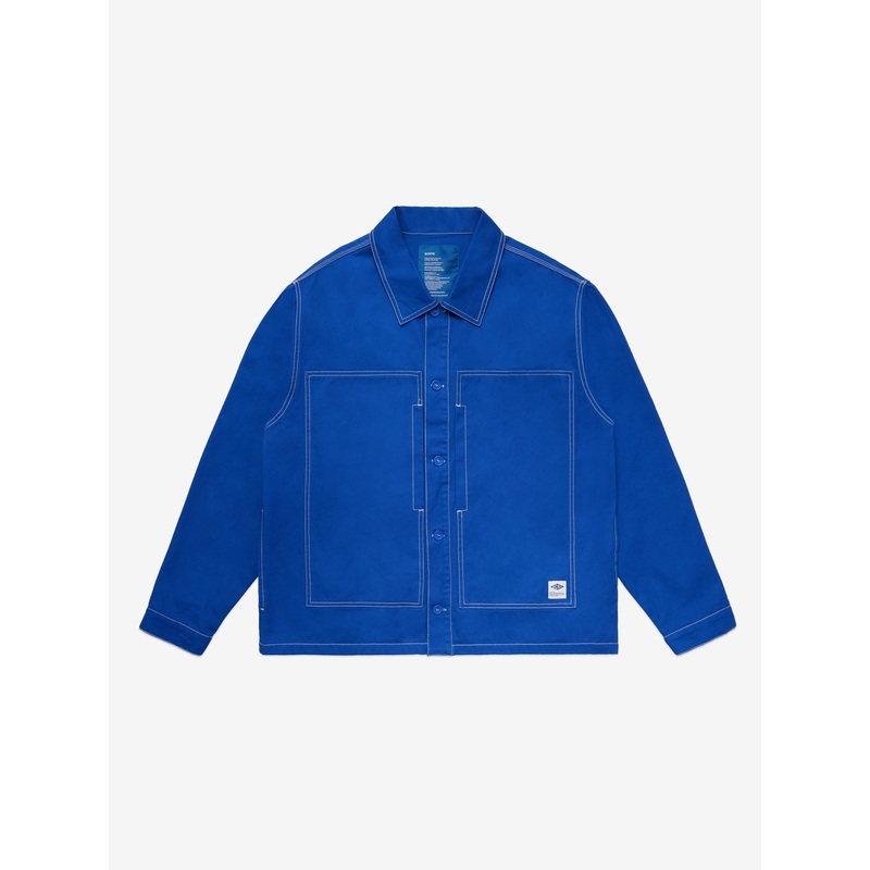 Contrast-Stitch Overshirt – Blue XS