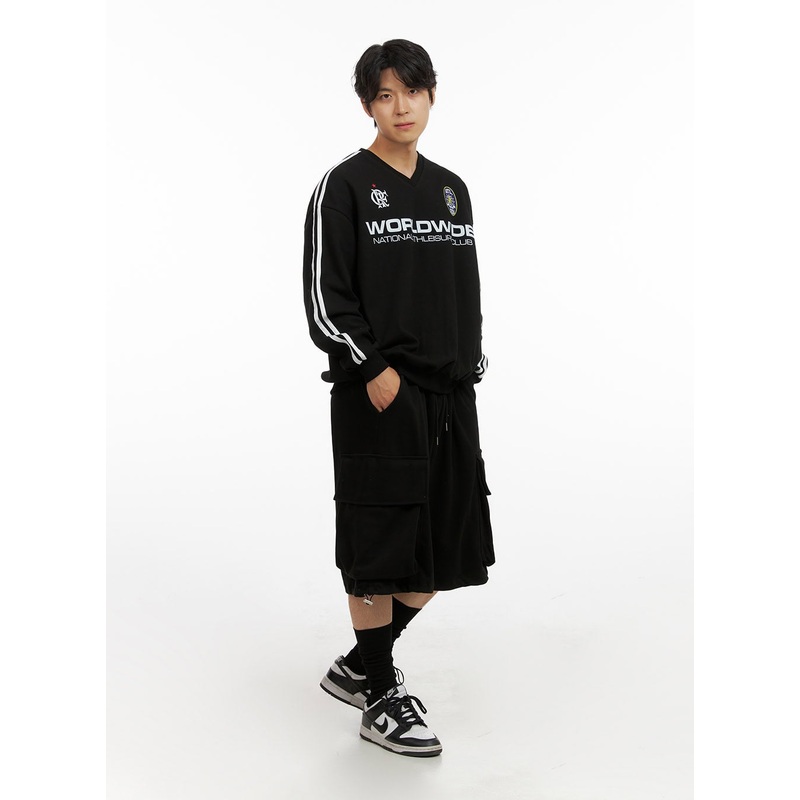 Men’s Cargo Sweatshorts (Black) IG409 Black M/L