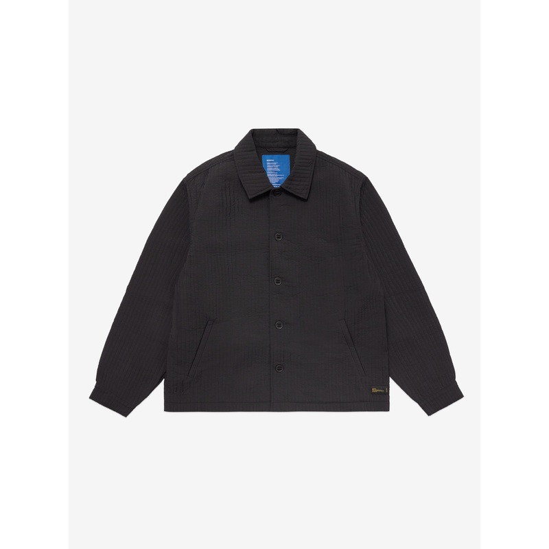 Striped Microquilt Overshirt  – Black XS